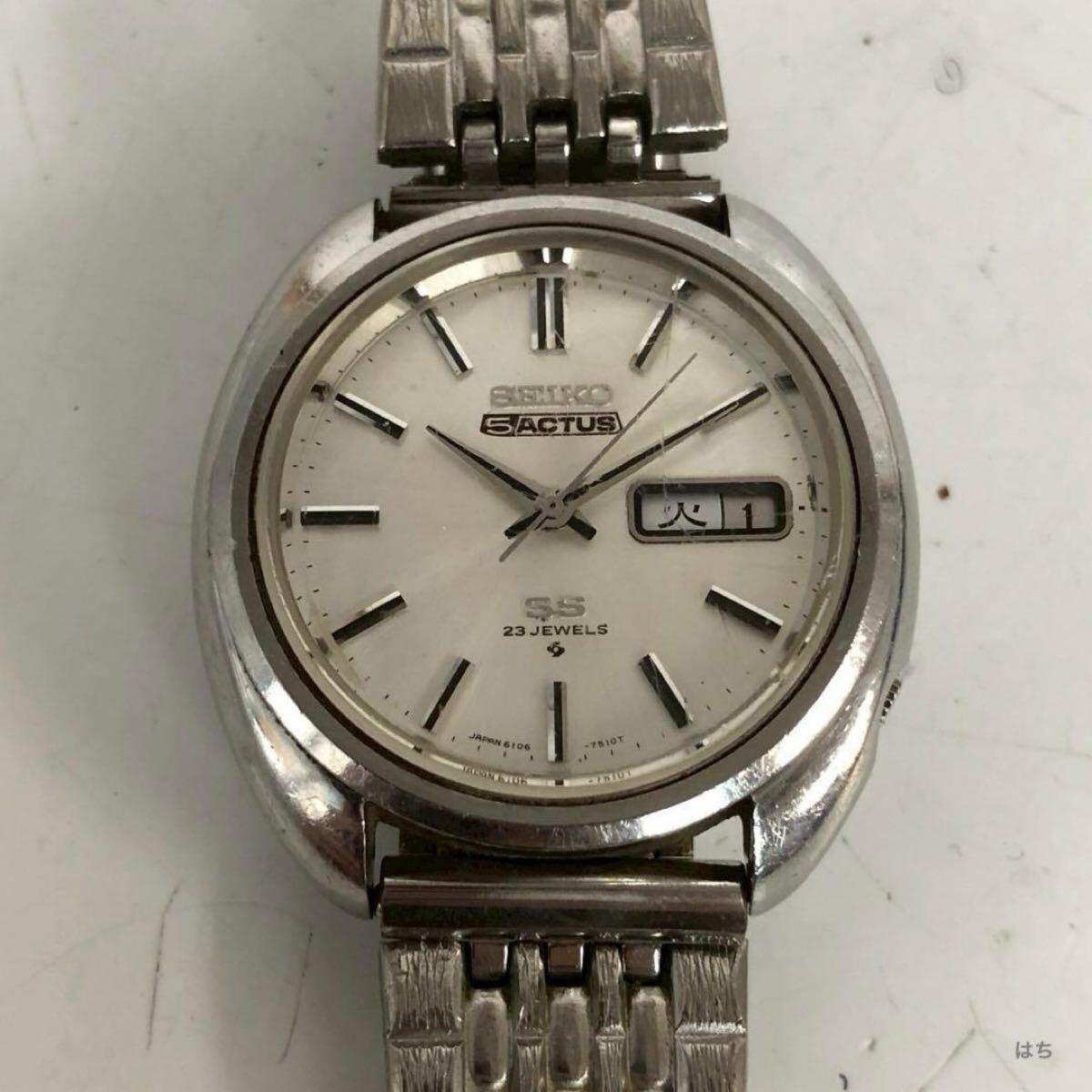 SEIKO 5 SEIKO ACTUS SS 23 jewels automatic watch Showa retro antique vintage watch operation not confirmed Junk Free shipping