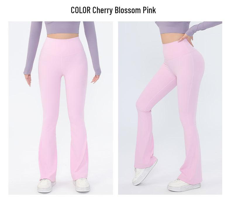 High-Waist Yoga-Hose mit Nude-Gefühl: Schnelltrocknende Micro-Flare Weitbeinige Hose mit Pfirsich-Po-Lifting für Damen