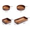 Solid Wood Tray Acacia Wood Premium Kung Fu Tea Small Tray Fruit Snacks Nuts Dessert Plate Desktop Storage Tableware