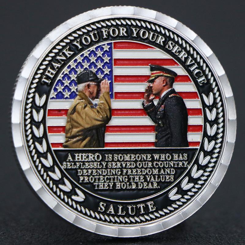 Amerikansk Vietnamveteranmedalj, minnesmynt, guldpläterad och silverpläterad, mynt, julklapp, julklappsstrumpa