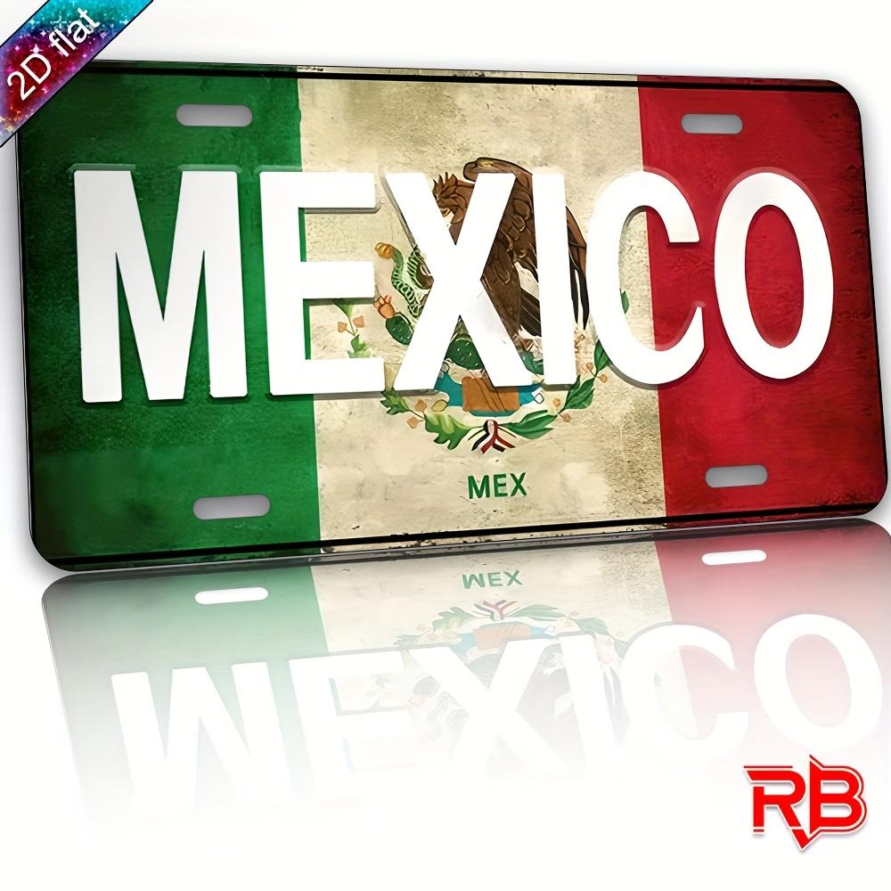 D Flat pc MexicoThemed Aluminum Metal Wall Sign  UV Printed Vintage Rustic Decor with National Emblem  Eagle Serpent