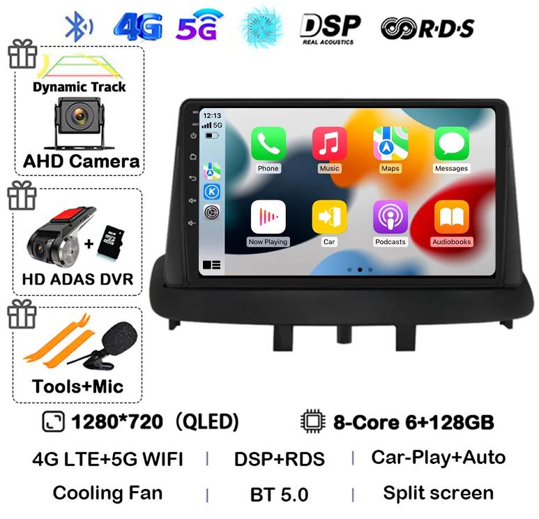 Android14 For Renault Megane 3 Fluence Samsung SM3 2008 2009 20010 - 2014 Car Radio Navigation Multimedia Player DSP BT Carplay