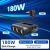 Car Splitter Socket 180W Car Charger Adapter 9 In 1 Car Charger Splitter for Camping GPS 12V/24V Car Adapter