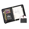 A5 Größe Lederhülle Büro Business Notizbuch mit losen Blättern Planer Reißverschluss Dokumenten-Organizer-Tasche 6-Ring-Ordner Padfolio Portfolio