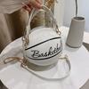 Trendy Letter Chain Basketball Bag New Fashion Korean Style Solid Color Simple Handheld Shoulder Bag for Women