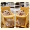 Pet Dinner Plate Design Hamster Dining Chair, 3D Printed Mini Seat, Cute Clean Feeding Area For Pets Furniture for Sugar Glider, Rat Cage Decor