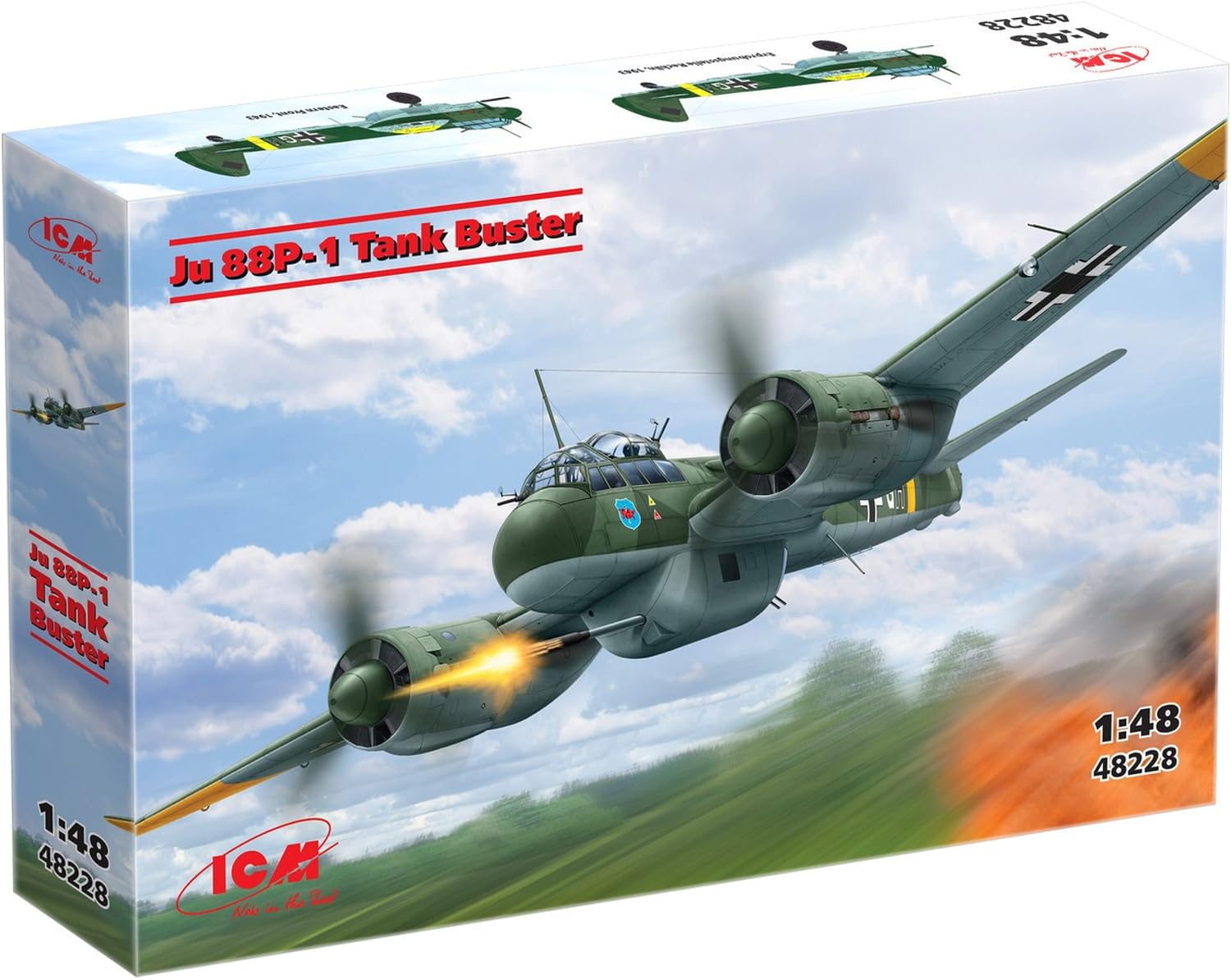 

Пластиковая модель немецкого истребителя танков Junkers ICM 48228 1/48 88P-1