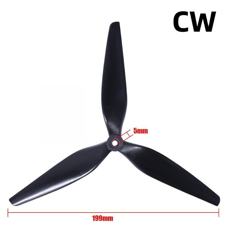 1 Stück RC FPV Drohnenzubehör für Hqprop 10X5X3 9X5X3 10 Zoll 9 Zoll 3 Blatt Schwarz Kohlefaserverstärkter Nylonpropeller
