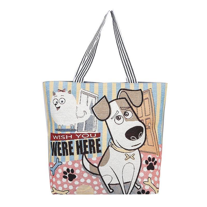 Embroidered Fashion Bag Simple Single-shoulder Bag Hand-held Women's Bag Large-capacity Shopping Bag