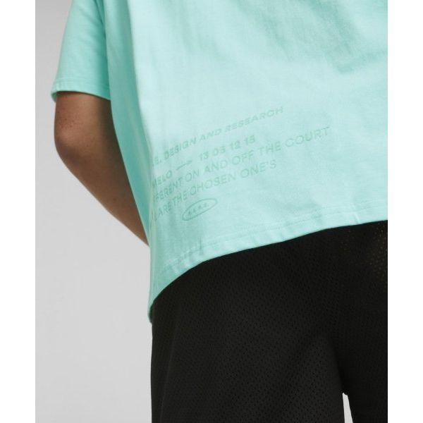 Puma X Melo Boxy Tee Solid Color Crew Neck Casual Short Sleeve T-Shirt Men Tops Light-Green 621703-01