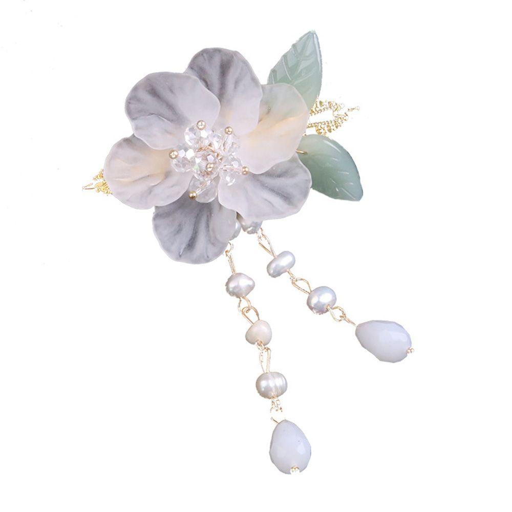 

Ancient Style Green Leaf Hanfu Headdress Accessories Hairpin Hair Clips Girls Hairpin Headdress белый