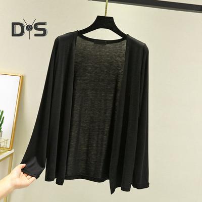 Cárdigan fino de Color liso para mujer, abrigo informal suave y transpirable con frente abierto de manga larga, ropa femenina
