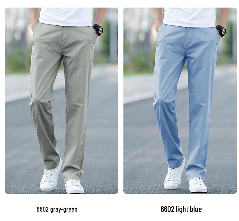 Men's Plus Size Cotton Casual Pants - Spring/Autumn 2025, Loose Straight Leg with Winter Velvet Lining