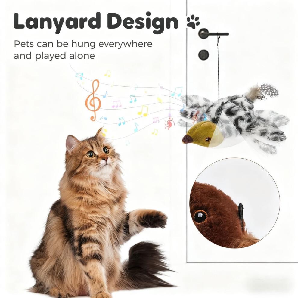 Interactive Flappychase Bird Cat Toy - 2025 New Flying Interactive Flapping Chirping Flapping Bird Cat Toy for Indoor Adult Bored Cats, AKLJWH, B