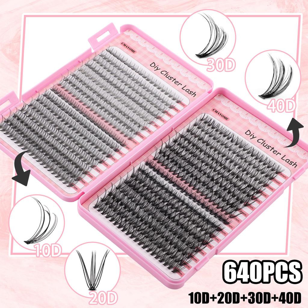 Diy Single Cluster Of Hair Large Capacity 50D + 60D Curled And Dense Mixed False Eyelashes