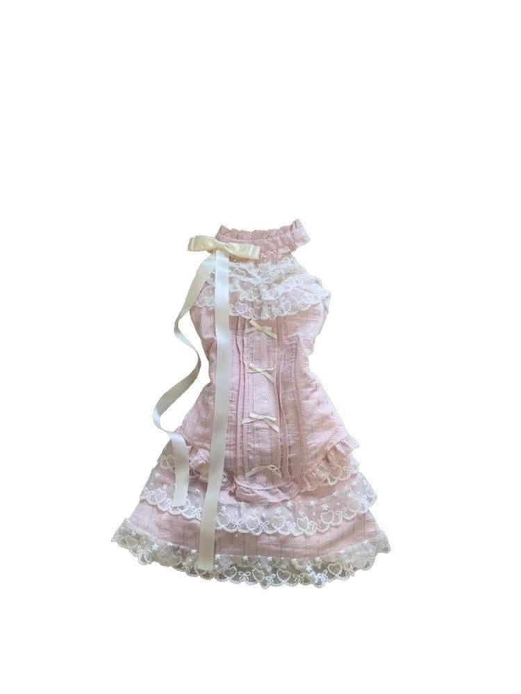 Summer Feeling Super Good-looking Pure Desire Sweet Hottie Lace Suspender Top Cake Skirt Two-piece Set