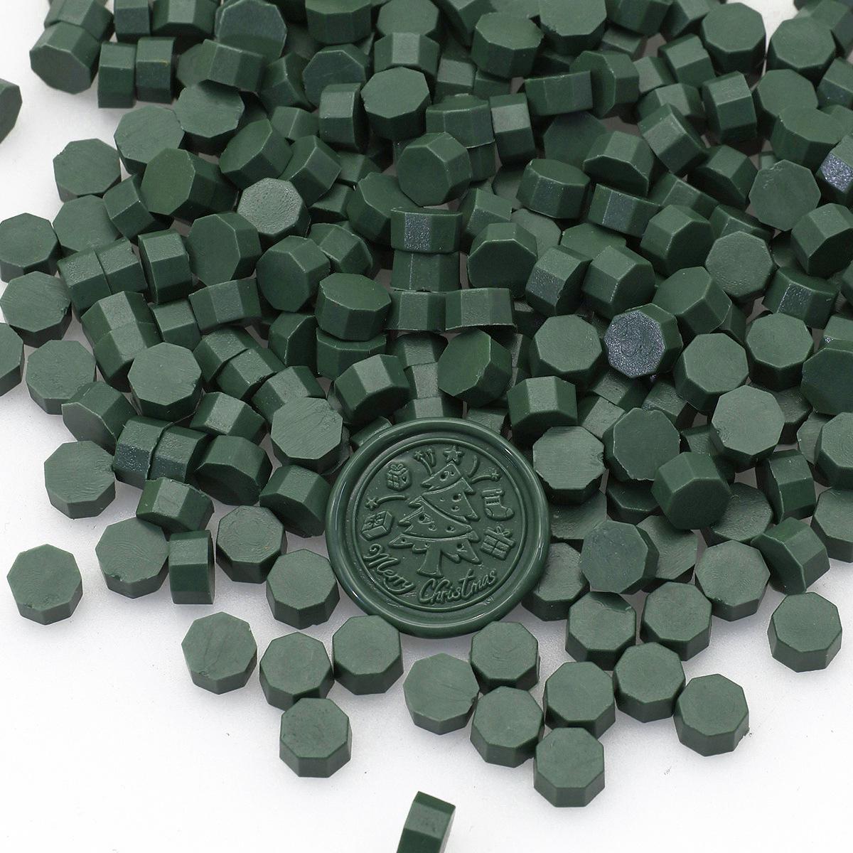 Golden Pearlescent Retro Octagonal Sealing Wax Beads - 200 Count Bottle