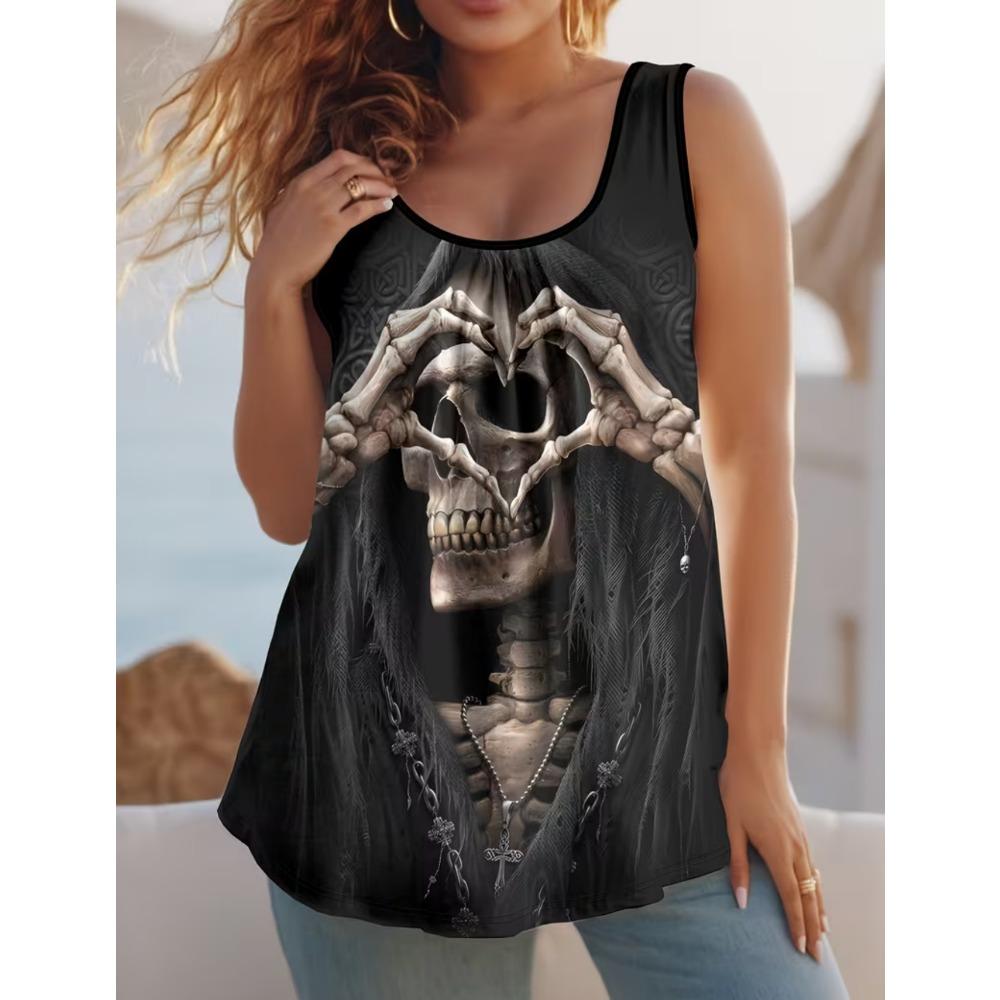 Fashion Vest Animal Print 3D Printing Women s Summer Casual Round Neck Vest Off Shoulder Sleeveless Vest Women s Top 3XL