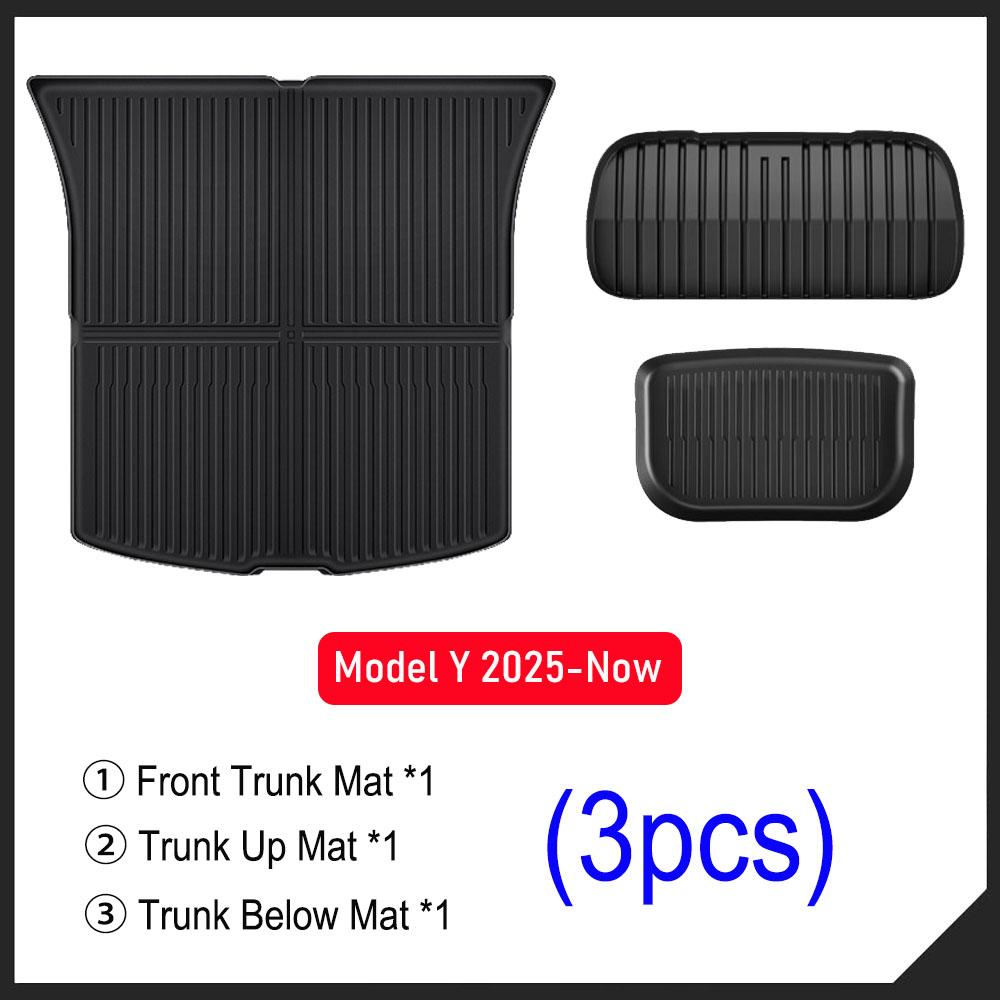 For 2025 2026 Tesla Model Y Juniper Trunk Mats Rear Seat Backrest Cover Protective Pad Frunk Cargo Liners Kick Pads Accessories