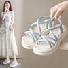 Simple Cross with Open Toe Student 2025 Summer New Casual Beach Shoes Fairy Wind Platform Sandals Female