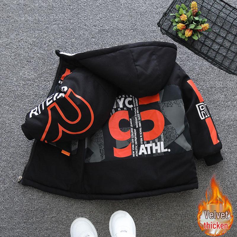 

Зимняя стеганая куртка для мальчиков с флисовой подкладкой - Модная повседневная верхняя одежда 2025 110