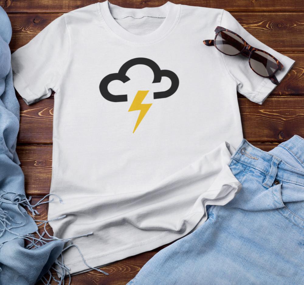 STORMY WEATHER SYMBOL T-SHIRT (Mental Health Mood Lightning Rain Sad Anger) Unisex T-Shirt XXXL
