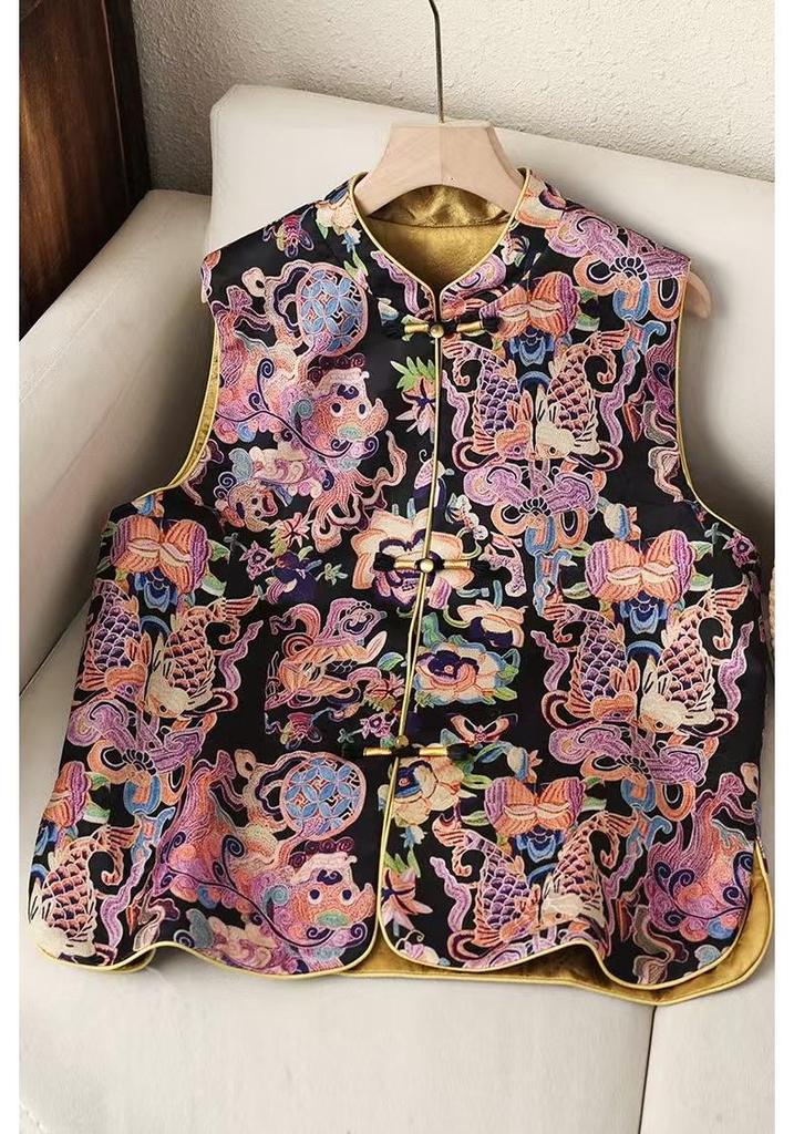 2026 Spring New Fashion Retro Floral Chinese Style Women's Vest