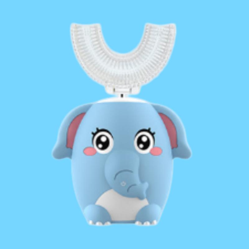 360° Sonic Electric Toothbrush for Kids Children U Shape Automatic Silicone Tooth Brush Smart Timer Rechargeable Blue Light IPX7