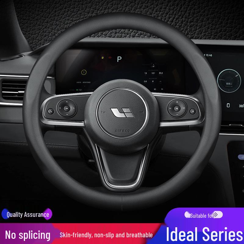 Suitable for IDEAL ONE Leather Steering Wheel Cover - Universal, Hand-Sewn, and All-Season