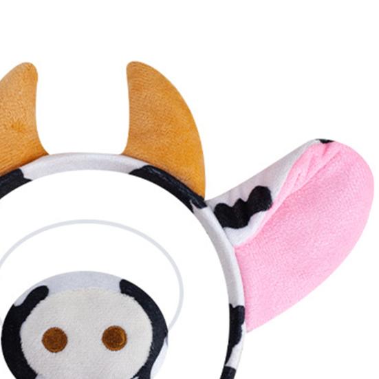 Cow Ears Hair Hoop Set with Bendable Tail Adults Teens Farm Animal Costume Set Black White Cow Accessories