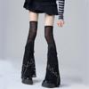 Maniche per gambe in rete estive Scaldamuscoli punk con teschio Calzettoni lunghi alla moda Maniche per gambe per sottoculture Streetwear per donna