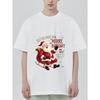 Christmas T Shirt Black Santa Claus Sleigh Print with Merry Bright Text for Holiday Season