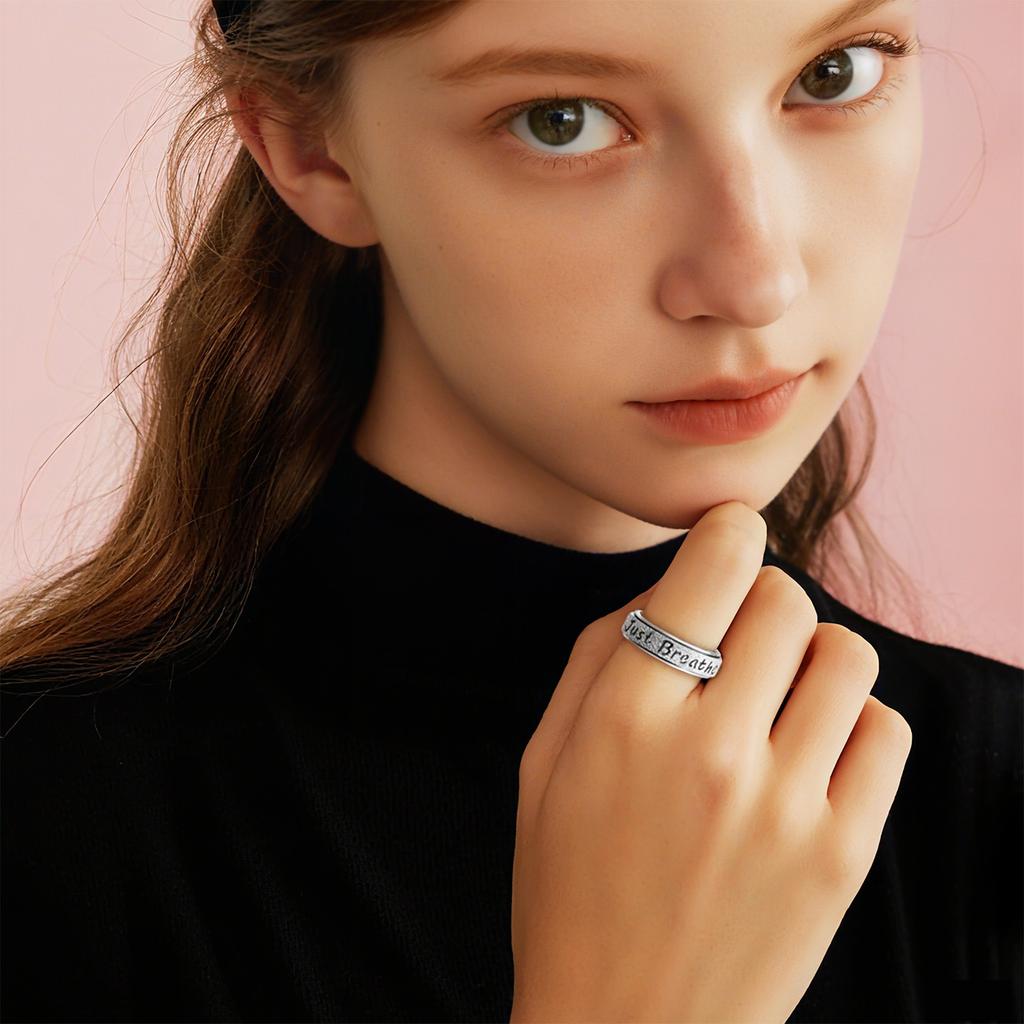 European and American Style Rotating Ring Titanium Steel Couple Ring Pair Ring Stress Relief Jewelry