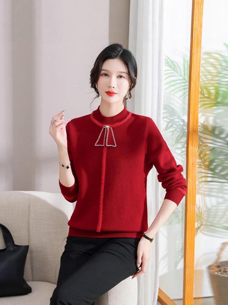 2025 Winter Velvet Sweater: Warm, Stylish Base Layer for Middle-aged & Elderly Women