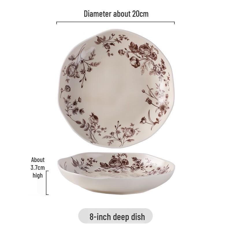 Zhi Shi Hand-Pinched Bone China 3-Compartment Deep Plate Set
