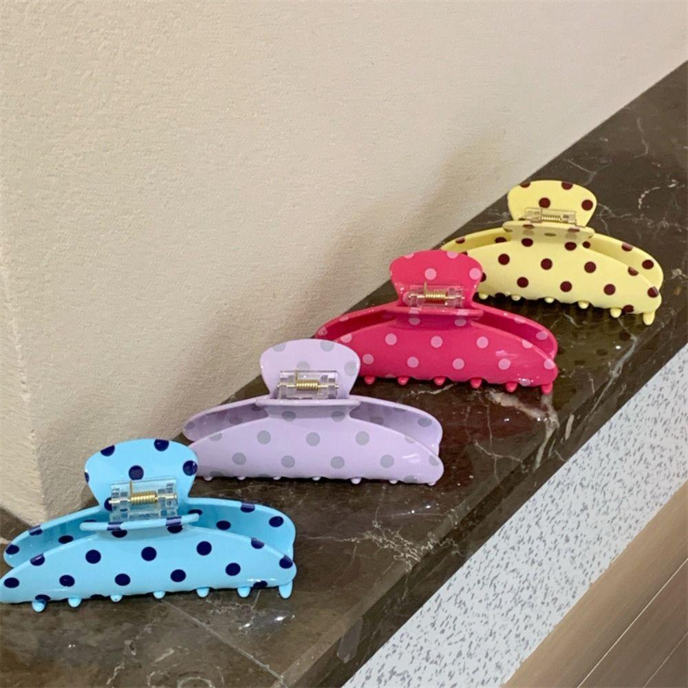 Hairpin Polka Dot Hair Clip Large Grab Clip Personalized Acetate Shark Clip Streetwear