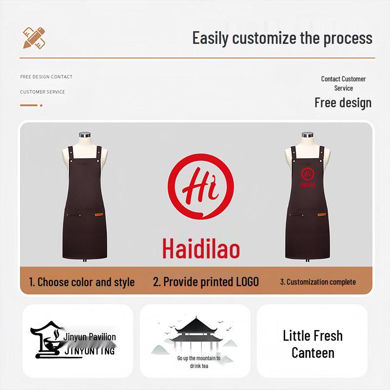 Waterproof Oil-Proof Custom Logo Apron for Men & Women - Ideal for Catering and Home Cooking