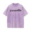 Music Mountain Cotton Mens Short Sleeve Tees Normal Autumn vintage Washed T Shirts Group Washed Tops Tees Classic Round Collar