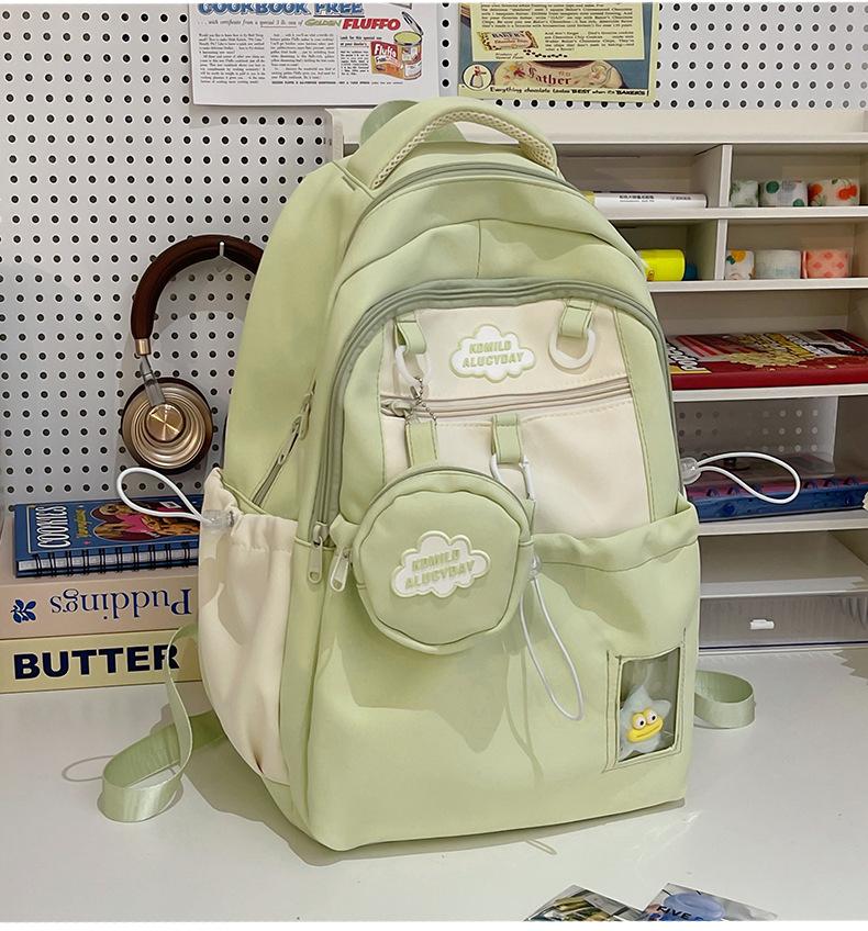 High-value Soft Girl Girl Backpack Small Ins Mini Small Bag Female College Student Spring Outing Two-piece Backpack