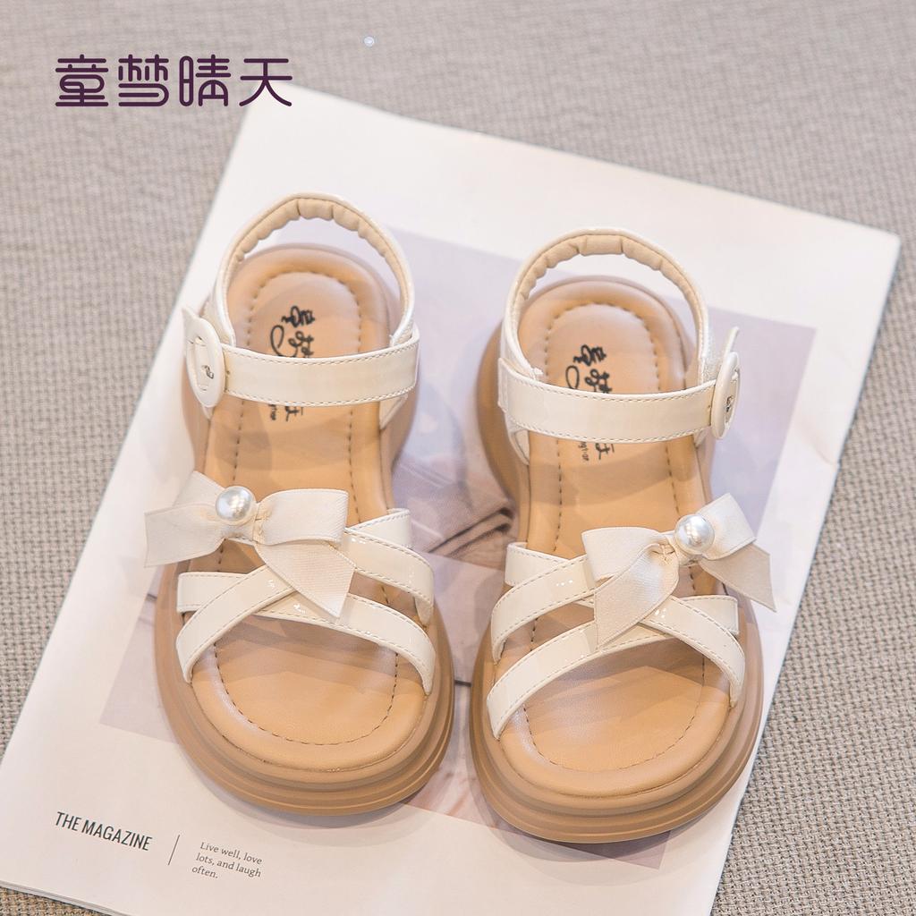 Size 26-37, girls sandals 2025 new summer children's shoes princess shoes beach shoes women's treasure Roman sandals