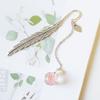 Bookmark Feather Dried Flower Gypsophila Specimen Metal Bookmarks Stationery Gift