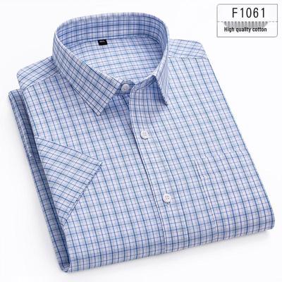 2025 Pure Cotton Men's Striped Short Sleeve Shirt - Comfortable & Breathable Summer Casual Wear