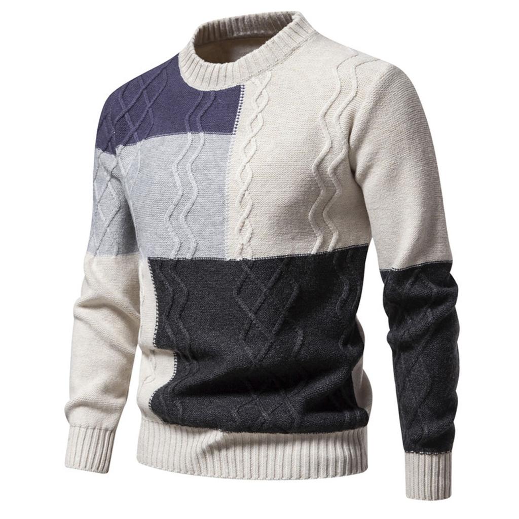 Fashion Leisure Long Sleeve Slim Fit Knitted Sweater Pullover Sweater