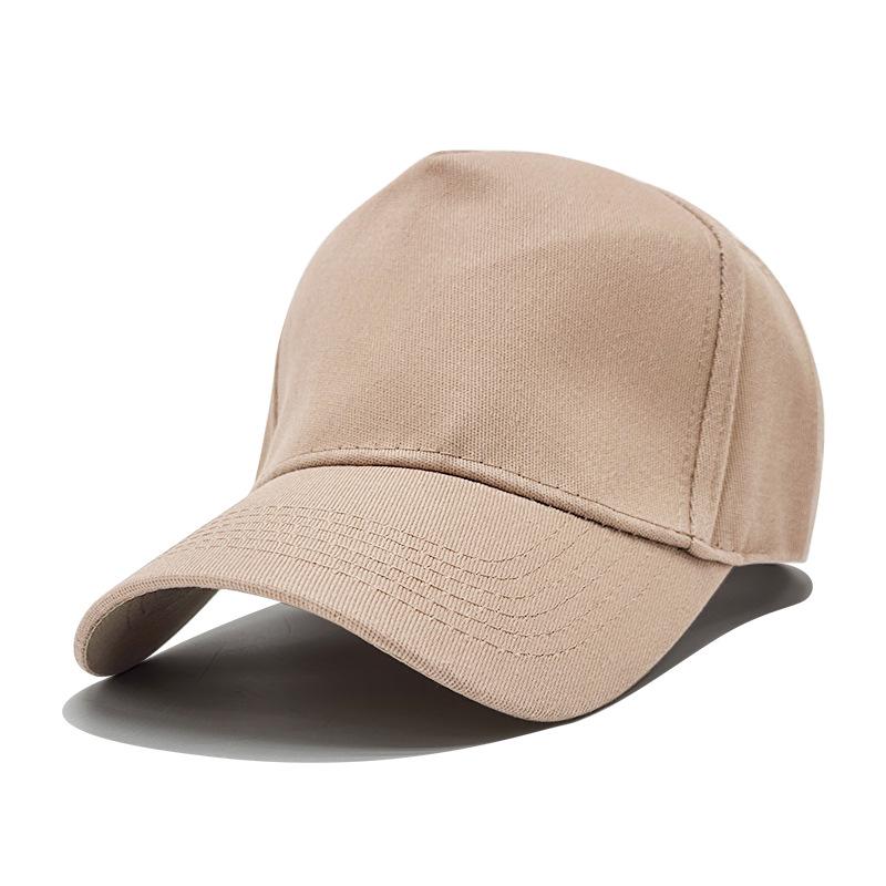 Custom Plain Cotton Five-Panel Baseball Cap with Large Brim and Optional Logo Print