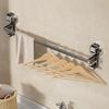Punching Free Suction Cup Towel Pole Wall Mounted with Hook Bathroom Towel Rack Detachable Strong Load-bearing