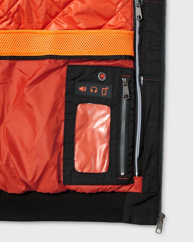 Outer 13 Storage Pockets Blouson Fly Jacket Water Repellent Puffer Black M Regular [Amazon Essentials] MA-1 Men's