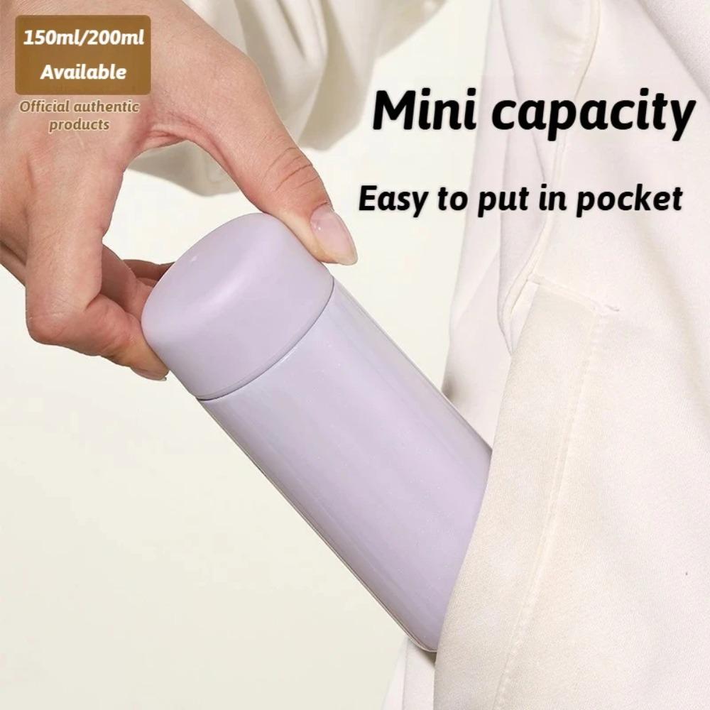 200ml Portable Thermos Cup with Tea Strainer 304 Stainless Steel Vacuum Thermal Insulation Pocket Cup Mini Water Bottle