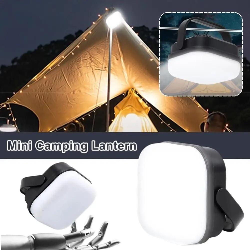 Portable Mini Camping Lantern Adjustable Brightness Three Settings Tent Lamp Waterproof USB Rechargeable Flashlight Outdoor