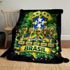 Brazil Soccer Champion Designed Flannel Blanket for Bedroom, Living Room, Sofa, and Nap