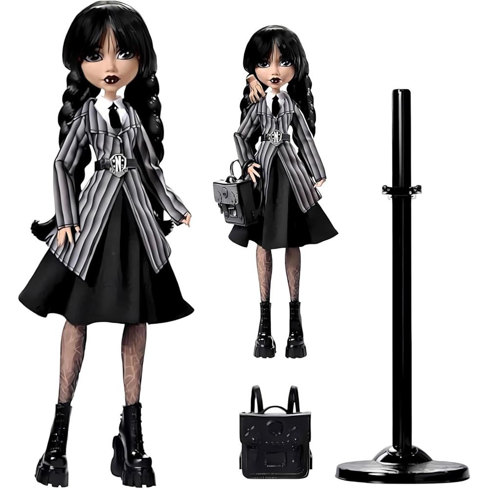 Girl in Black Statue Girls Sculpture with Backpack Table Collectible Decorations Gothic Style Desktop Ornaments for Kids Adults